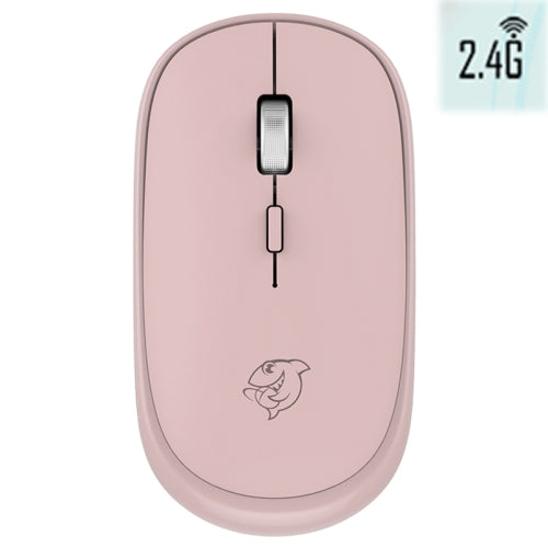 Ajazz DMT045 1600DPI 4-buttons Wireless Silent Ultra-thin Notebook Home Business Office Portable Rechargeable Mouse, Style:2.4G(Pink)