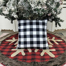 3 PCS Christmas Decorations Plaid Hugging Pillow Case Simple Home Decoration Sofa Pillow Cushion Cover(Black White)