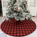 Christmas Ornaments Holiday Scene with Christmas Tree Bottom Decoration Tree Apron(Black Red Checkered)