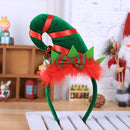 2 PCS Christmas Decorations Party Red Feather Decoration Elf Headband Christmas Little Pointed Hat Headband(D816 Elf)