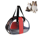 Easy Pet Outing Transparent Backpack Foldable Breathable Cat Bag, Specification: 39X27X30cm(Rose Red)