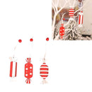 4 PCS Christmas Decorations Creative Cartoon Wooden Color Candy Decoration Pendant Christmas Tree Decoration Pendant(Rectangular )