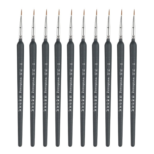 10 PCS 0 WeiZhuang Hook Line Pen Painting Hand-painted Watercolor Wolf Mint Hook Line Pen Painting Stroke Thin Line Brush, Color:Dark Blue