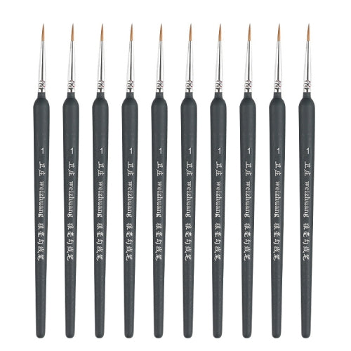 10 PCS 1 WeiZhuang Hook Line Pen Painting Hand-painted Watercolor Wolf Mint Hook Line Pen Painting Stroke Thin Line Brush, Color:Dark Blue