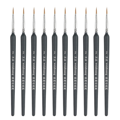 10 PCS 2 WeiZhuang Hook Line Pen Painting Hand-painted Watercolor Wolf Mint Hook Line Pen Painting Stroke Thin Line Brush, Color:Dark Blue