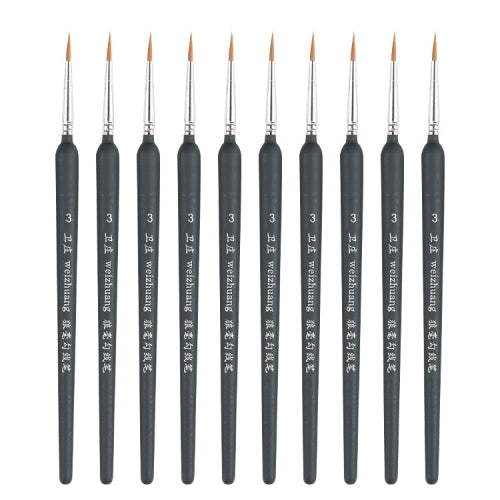 10 PCS 3 WeiZhuang Hook Line Pen Painting Hand-painted Watercolor Wolf Mint Hook Line Pen Painting Stroke Thin Line Brush, Color:Dark Blue