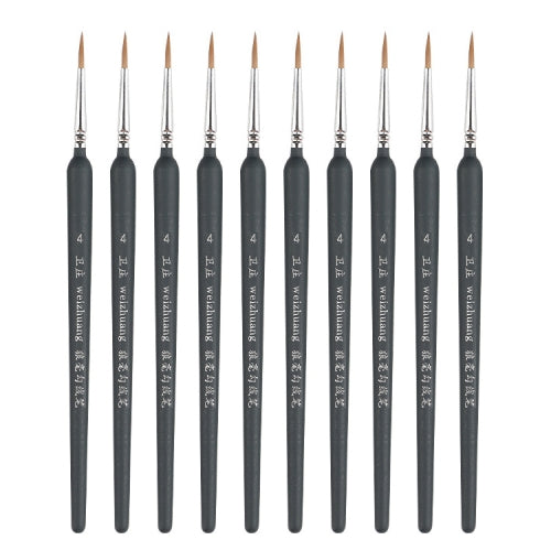 10 PCS 4 WeiZhuang Hook Line Pen Painting Hand-painted Watercolor Wolf Mint Hook Line Pen Painting Stroke Thin Line Brush, Color:Dark Blue