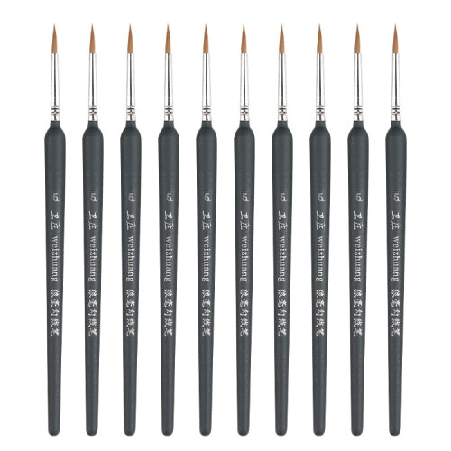 10 PCS 5 WeiZhuang Hook Line Pen Painting Hand-painted Watercolor Wolf Mint Hook Line Pen Painting Stroke Thin Line Brush, Color:Dark Blue