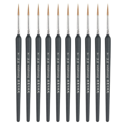 10 PCS 7 WeiZhuang Hook Line Pen Painting Hand-painted Watercolor Wolf Mint Hook Line Pen Painting Stroke Thin Line Brush, Color:Dark Blue