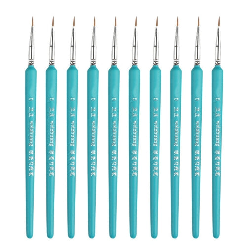10 PCS 0 WeiZhuang Hook Line Pen Painting Hand-painted Watercolor Wolf Mint Hook Line Pen Painting Stroke Thin Line Brush, Color:Sky Blue