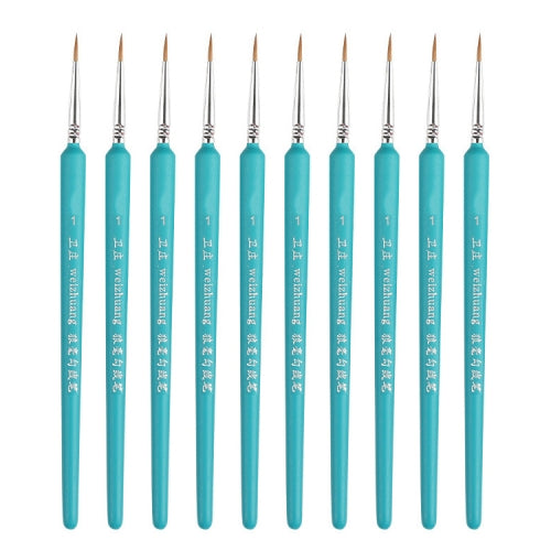 10 PCS 1 WeiZhuang Hook Line Pen Painting Hand-painted Watercolor Wolf Mint Hook Line Pen Painting Stroke Thin Line Brush, Color:Sky Blue