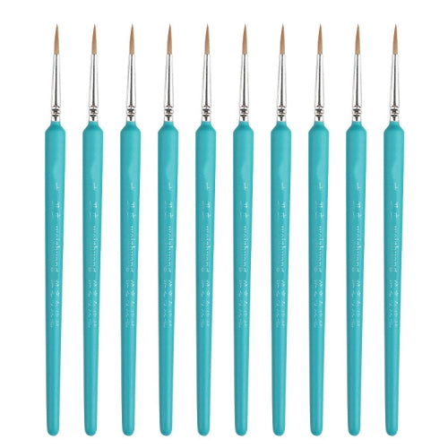 10 PCS 4 WeiZhuang Hook Line Pen Painting Hand-painted Watercolor Wolf Mint Hook Line Pen Painting Stroke Thin Line Brush, Color:Sky Blue
