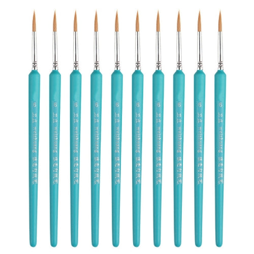 10 PCS 6 WeiZhuang Hook Line Pen Painting Hand-painted Watercolor Wolf Mint Hook Line Pen Painting Stroke Thin Line Brush, Color:Sky Blue