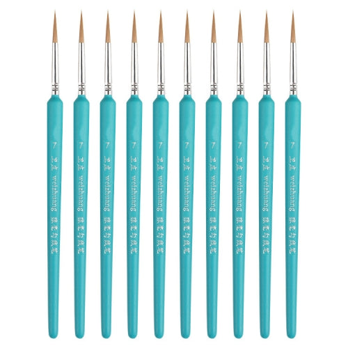 10 PCS 7 WeiZhuang Hook Line Pen Painting Hand-painted Watercolor Wolf Mint Hook Line Pen Painting Stroke Thin Line Brush, Color:Sky Blue