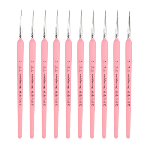 10 PCS 0 WeiZhuang Hook Line Pen Painting Hand-painted Watercolor Wolf Mint Hook Line Pen Painting Stroke Thin Line Brush, Color:Pink