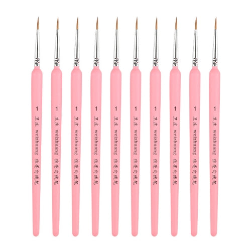 10 PCS 1 WeiZhuang Hook Line Pen Painting Hand-painted Watercolor Wolf Mint Hook Line Pen Painting Stroke Thin Line Brush, Color:Pink