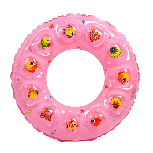 10 PCS Cartoon Pattern Double Airbag Thickened Inflatable Swimming Ring Crystal Swimming Ring, Size:80 cm(Pink)