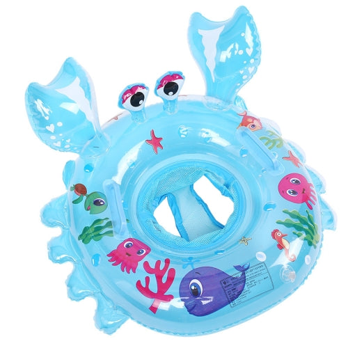 Crab Shape Baby Swimming Ring Sitting Ring Inflatable Float Ring(Blue)