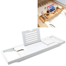 Multifunctional Telescopic Shelf Toilet Bath Tablet Phone Holder Bathroom Bathtub Holder Rack, Style:Single Box(White)