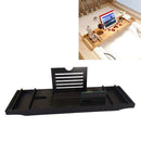 Multifunctional Telescopic Shelf Toilet Bath Tablet Phone Holder Bathroom Bathtub Holder Rack, Style:Double Box(Black)