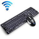 620 Wireless Charging Luminous Gaming Manipulator Keyboard and Mouse Set(Black White Round Cap)
