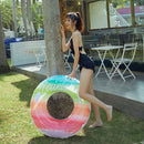 2 PCS Gradient Color Rainbow Flowers Children Thickened PVC Swimming Ring, Size:90cm