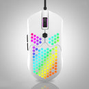 FREEDOM-WOLF M5 12000 DPI 6-butons Wasp Lightweight Wired Hollow Gaming Mouse, Cable Length: 1.7m(White)