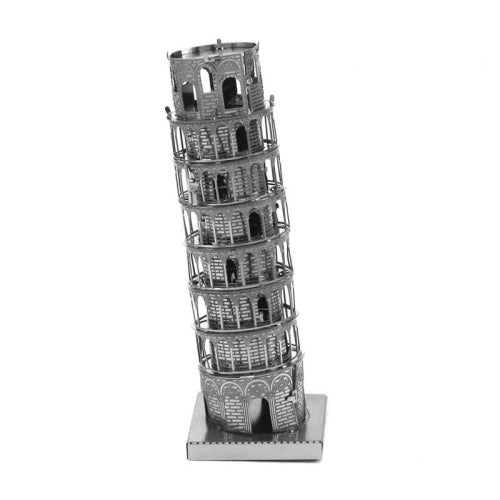 3 PCS 3D Metal Assembly Model World Building DIY Puzzle Toy, Style:Leaning Tower of Pisa