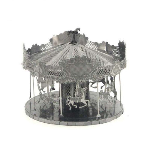 3 PCS 3D Metal Assembly Model World Building DIY Puzzle Toy, Style:Carousel