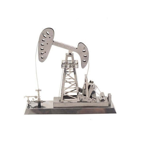 3 PCS 3D Metal Assembly Model World Building DIY Puzzle Toy, Style:Drilling An Oil Well