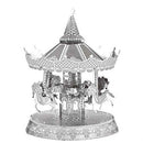 3 PCS 3D Metal Assembly Model World Building DIY Puzzle Toy, Style:Playground Carousel