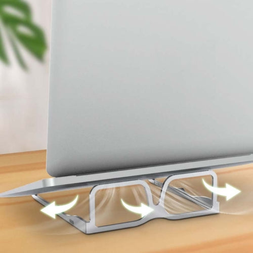 Creative Folding Glasses Stand Laptop Cooling Desktop Stand(Silver)