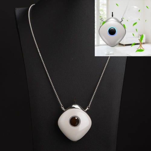 JNK-001 Household Portable Air Purifier Negative Ion Portable Necklace Mini Purifie, Colour: Pearl White