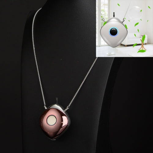 JNK-001 Household Portable Air Purifier Negative Ion Portable Necklace Mini Purifie, Colour: Rose Gold