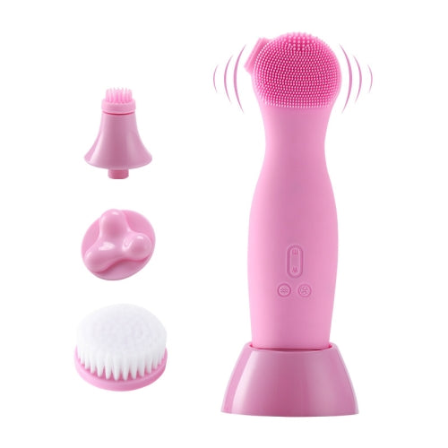 Multifunctional Rotating Automatic Facial Cleanser Electric Pore Deep Cleansing Silicone Facial Cleanser(Pink)