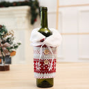 2 PCS Christmas Decoration Wool Ball Knitted Snowflake Wine Bottle Set Household Items(B)