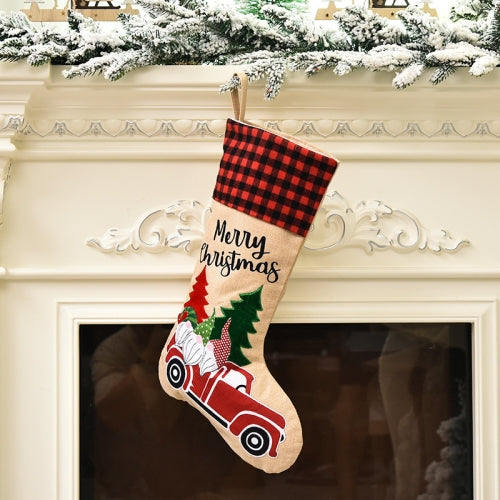 2 PCS Creative Cartoon Christmas Stocking Gift(Car Old Man)