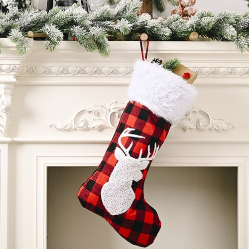 2 PCS Christmas Ornament Christmas Stocking Gift Bag Christmas Tree Pendant(Antlers )