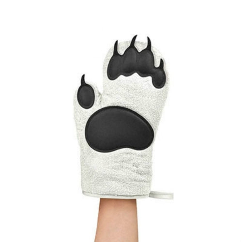 Kitchen Bear Claw Shape Oven Silicone Anti-scald Gloves Baking Thickened High Temperature Heat Insulation Gloves, Colour: Polar Bear (1 Pack)
