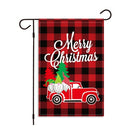 2 PCS Christmas Ornament Linen Double-sided Printing Garden Flag(HYQ005 Santa Claus Car)