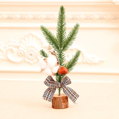 2 PCS 25cm Christmas Tree Ornaments Christmas Decorations Desktop Atmosphere Decoration Props(Cotton)