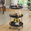 Luxury Movable Trolley Simple Kitchen Living Room Storage Tea Set Rack, Size:Three Layers(Athens Black)