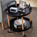 Luxury Movable Trolley Simple Kitchen Living Room Storage Tea Set Rack, Size:Two Layers(Athens Black)