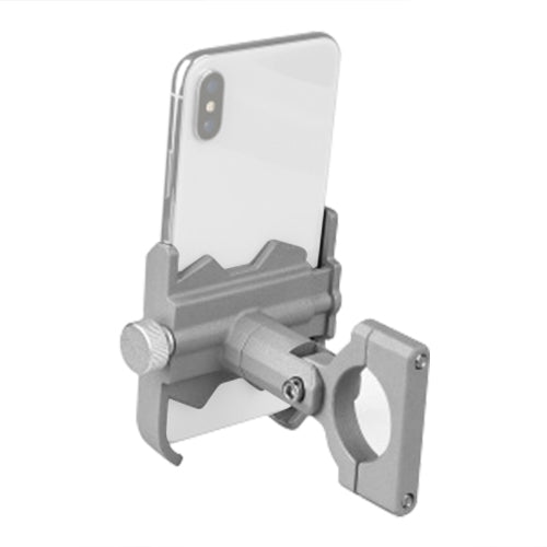 Bicycle Mobile Phone Holder Motorcycle Electric Car Navigation Mobile Phone Holder, Style:Handlebars(Silver)
