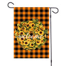 4 PCS Flax Garden Flag Garland Lattice Christmas Pattern Outdoor Decoration, Style:Yellow and Black Grid(Sunflower)