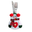 12 PCS Christmas Decoration Little Snowman Knife And Fork Bag Creative Home Dining Table Cutlery Set, Specification: Heart Snowman