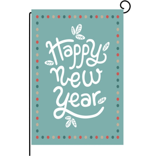 4 PCS Christmas Garden Linen Flag Outdoor Decoration(6 Happy New Year)