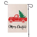 4 PCS Christmas Garden Flags Christmas Decoration Props Flags(9 Ligtht Red Car)