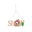 3 PCS Christmas Wooden English Listing House Welcome Listing, Specification: Snowman