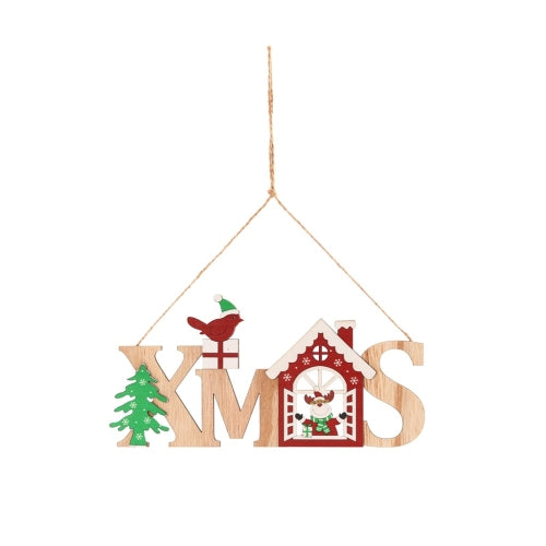 3 PCS Christmas Wooden English Listing House Welcome Listing, Specification: Elk